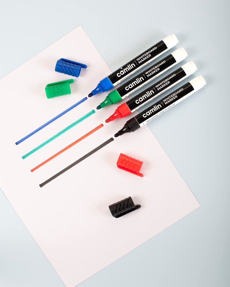 Camlin Pb White Board Marker - Pack of 4 Assorted Colors (Black, Blue, Red, Green) - Image 3